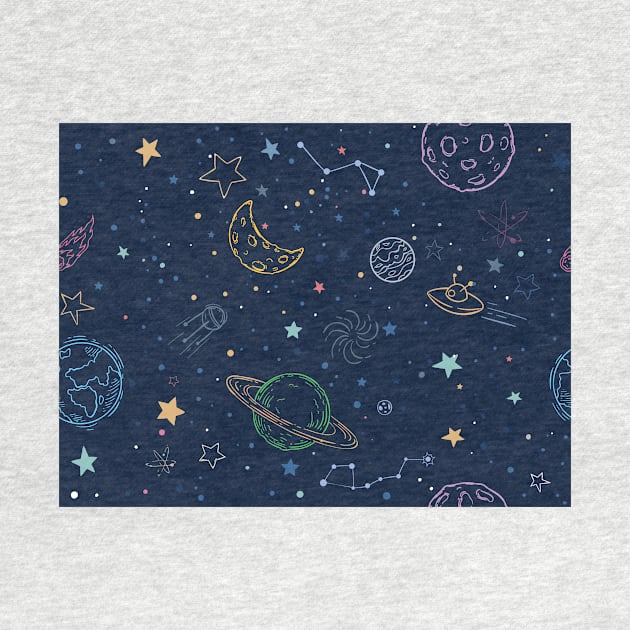 Colorful seamless space pattern by Basti Artworks